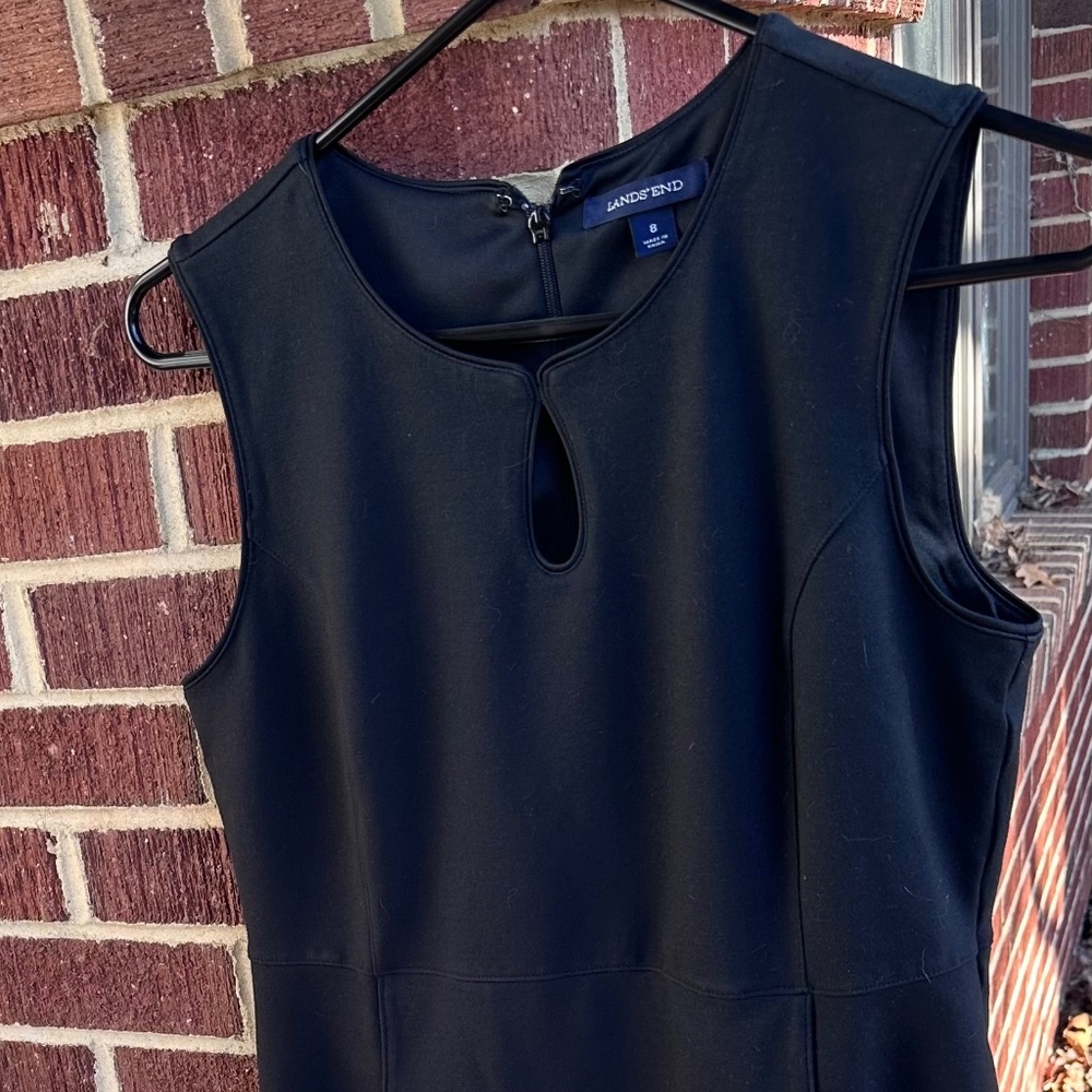 Lands End Black Keyhole Dress
